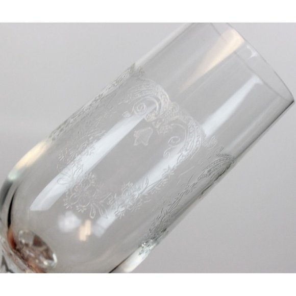 VTG 1980s Cascade Etched Fluted Champagne Glass Czech Import Assoc IMACAS - Picture 4 of 9